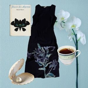 Fashion Bug Navy Blue and Purple Floral Maxi Dress